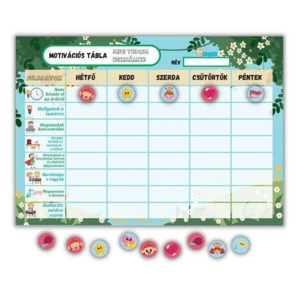 Motivációs tábla kisiskolásoknak