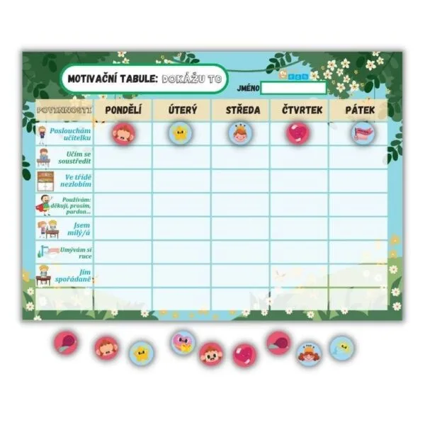 Motivační tabule pro předškoláky
