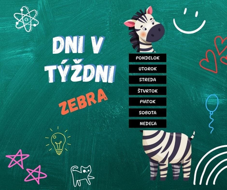 Dni v týždni - zebra
