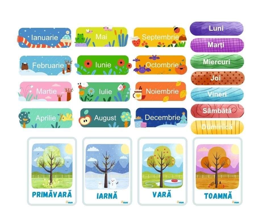 Calendar " Anotimpuri, lunile anului, zilele săptămânii" - imagine 2