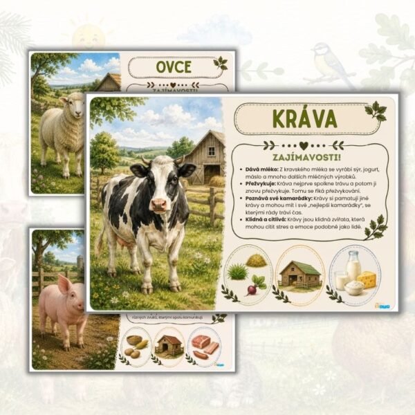 Poznej zvířata na farmě